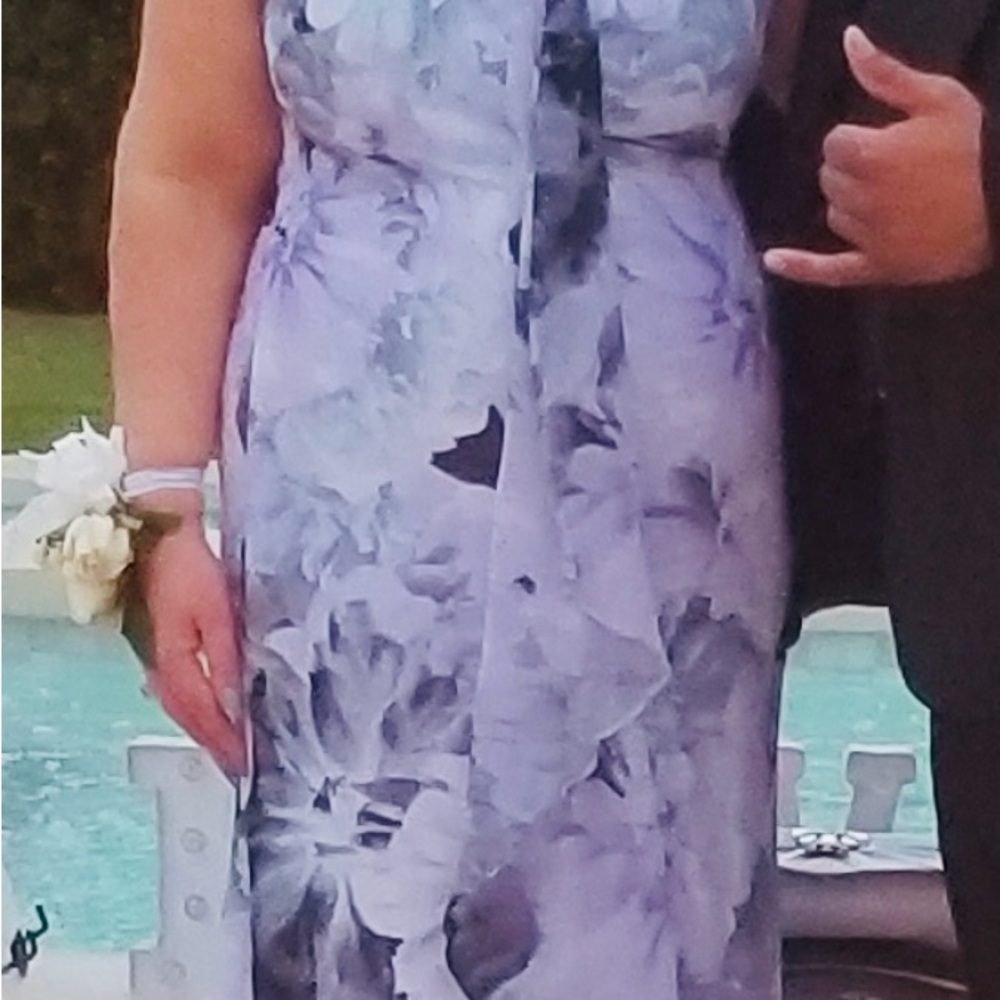 Calvin Klein Purple Halter Sheath Maxi Dress